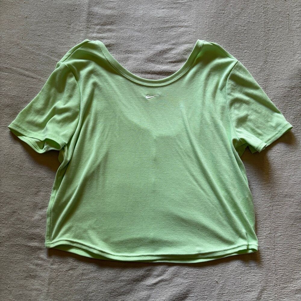 Nike Lime Green Ribbed Crop Top Size XL